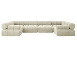 WOHNLANDSCHAFT modulares Sofa Birno-U2 - 380x190x70 cm Beige Velours