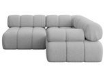 ECKSOFA modulares Sofa Mende-L1 - 190x190x70 cm Hellgrau Bouclé