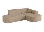ECKSOFA Ottomane Rechts MARI-L1 - 243x171x79 cm Braun Tissu