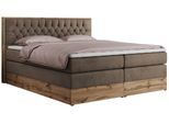BOXSPRINGBETT AMORE KING 180/200 Braun Velvet - H4