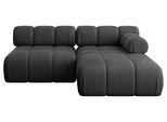 ECKSOFA modulares Sofa Razon-L1 - 190x160x70 cm Schwarz Velours