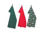 GESCHIRRTÜCHER 3er-Set, Motiv Weihnachtswald, 100% Baumwolle