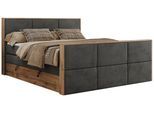 BOXSPRINGBETT ALBERO 2 KING DUO 140/200 Dunkelgrau Velvet - H4