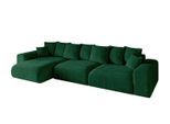 ECKSOFA Ottomane links ESKAR-L 364x176x84 Dunkelgrün Cord