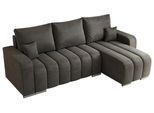 ECKSOFA KIRASSO L Dunkelgrau Velvet