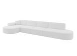 ECKSOFA Ottomane Links MARI-L3 - 413x171x79 cm Weiß Bouclé
