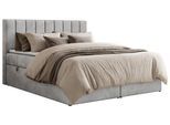 BOXSPRINGBETT ALVER 140/200 - Hellgrau Velvet - H3