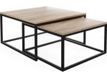 COUCHTISCHE Vella 2er-Set quadratisch, Sonoma Eiche 76/76/39cm + 66/66/34 cm