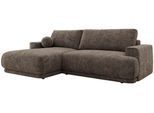 ECKSCHLAFSOFA RINA L Braun Schenille grob gewebt - links