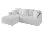 ECKSOFA Ottomane links LONLI-L 251x189x68 Weiß Bouclé