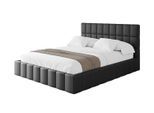 POLSTERBETT mit Bettkasten und Lattenrost, Boxbett ohne Matratze - AMEA 180x200 Schwarz Kunstleder