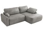 ECKSCHLAFSOFA CUBO L Hellgrau Velvet - rechts