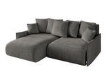 ECKSOFA Ottomane links ONESK-L -v1 216x177x72 Dunkelgrau Velours