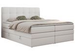 BOXSPRINGBETT LUKA KING 200/200 Weiß Kunstleder - H3