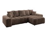ECKSOFA Ottomane rechts ENIL-L 297x189x68 Braun Velours
