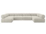 WOHNLANDSCHAFT modulares Sofa Garvo-U2 - 380x190x70 cm Creme Cord
