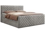 BOXBETT PARIS DUO 120/200 - Hellgrau Velvet - H4