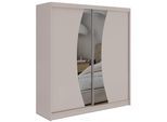 SCHWEBETÜRENSCHRANK mit Schubladen 200 - VERONA - Kaschmir mit Spiegel