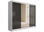 KLEIDERSCHRANK VESLI - 250 cm - Weiß|Grau