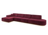 ECKSOFA Ottomane Links IREA-L3-v2 - 412x165x80 cm Bordeauxrot