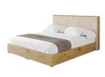 POLSTERBETT mit Bettkasten und Lattenrost, Boxbett ohne Matratze - ENZO8 200x200 Beige