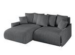ECKSOFA Ottomane links ONESK-L -v1 216x177x72 Dunkelgrau Cord