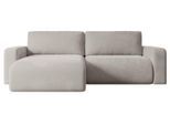 ECKSOFA mit Schlaffunktion und Bettkasten KLEEA-L - 247x143x83 cm Hellbraun Velours