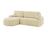 ECKSOFA mit Schlaffunktion und Bettkasten LIRA-L - 264x172x89 Beige