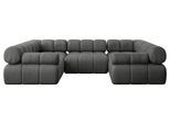 WOHNLANDSCHAFT modulares Sofa Birno-U1 - 285x190x70 cm Dunkelgrau Velours