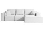 ECKSOFA mit Schlaffunktion und Bettkasten SERRA-L-S - 266x161x87 cm Weiß Bouclé