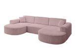 WOHNLANDSCHAFT MARI-U1 - 303x171x79 cm Rosa Cord