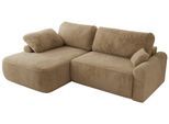 ECKSCHLAFSOFA CUBO L Beige Plüsch - links