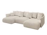WOHNLANDSCHAFT mit Schlaffunktion und Bettkasten ONESK-U 317x177x72 Beige Cord