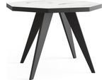 ESSTISCH Diamond Black achteckiger ausziehbarer, Marmor Weiß 100-150/100/76 cm
