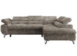 ECKSOFA PABLO L Grau Cord - Rechts Seite mit T25 Topper