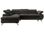 ECKSOFA PABLO L Dunkelgrau Velvet - Links Seite