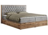 BOXBETT AMORE 180/200 Hellgrau Velvet - H4