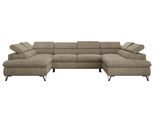 WOHNLANDSCHAFT PABLO U Strukture Dunkelbeige