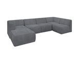 WOHNLANDSCHAFT Ottomane Links MOVO-L 345x180x78 cm Dunkelgrau Cord