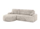 ECKSOFA mit Schlaffunktion und Bettkasten LIRA-L - 264x172x89 Creme