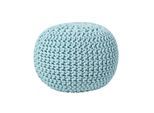 STRICK-POUF pastellblau, 40/40/35 cm