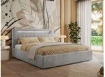 POLSTERBETT GOLD 5 CLASSIC 180/200 - Hellgrau Velvet - ohne Matratze