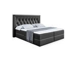 BOXBETT mit H4-Matratze und Lattenrost - NOEL - 160x200 Schwarz Hochglanz