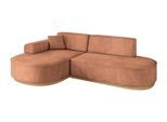 ECKSOFA Ottomane Links MARI-L1-v2 - 243x171x83 cm Orange Velours