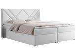 BOXBETT NEOMI 200/200 - Weiß Kunstleder - H3 - Visco