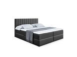 BOXBETT mit Matratze H3 und Lattenrost - EDITA - 180x200 cm Schwarz Hochglanz