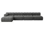 ECKSOFA modulares Sofa Razon-L3 - 380x160x70 cm Dunkelgrau Velours