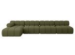 ECKSOFA modulares Sofa Razon-L3 - 380x160x70 cm Grün Bouclé