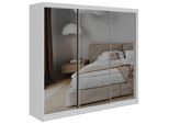 SCHWEBETÜRENSCHRANK mit Schubladen 240 - DUBROWNIK - Weiß mit Spiegel