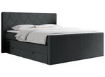 BOXSPRINGBETT KING EIGAR 180/200 Dunkelgrau Struktur - H3